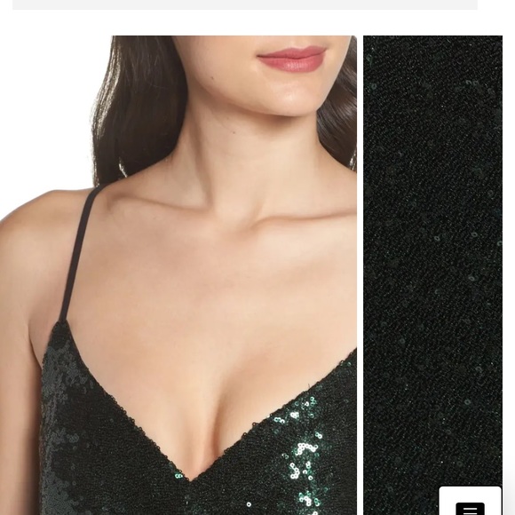 Morgan & Co Long Keyhole back Green Sequin Dress Size 3 - Picture 11 of 11